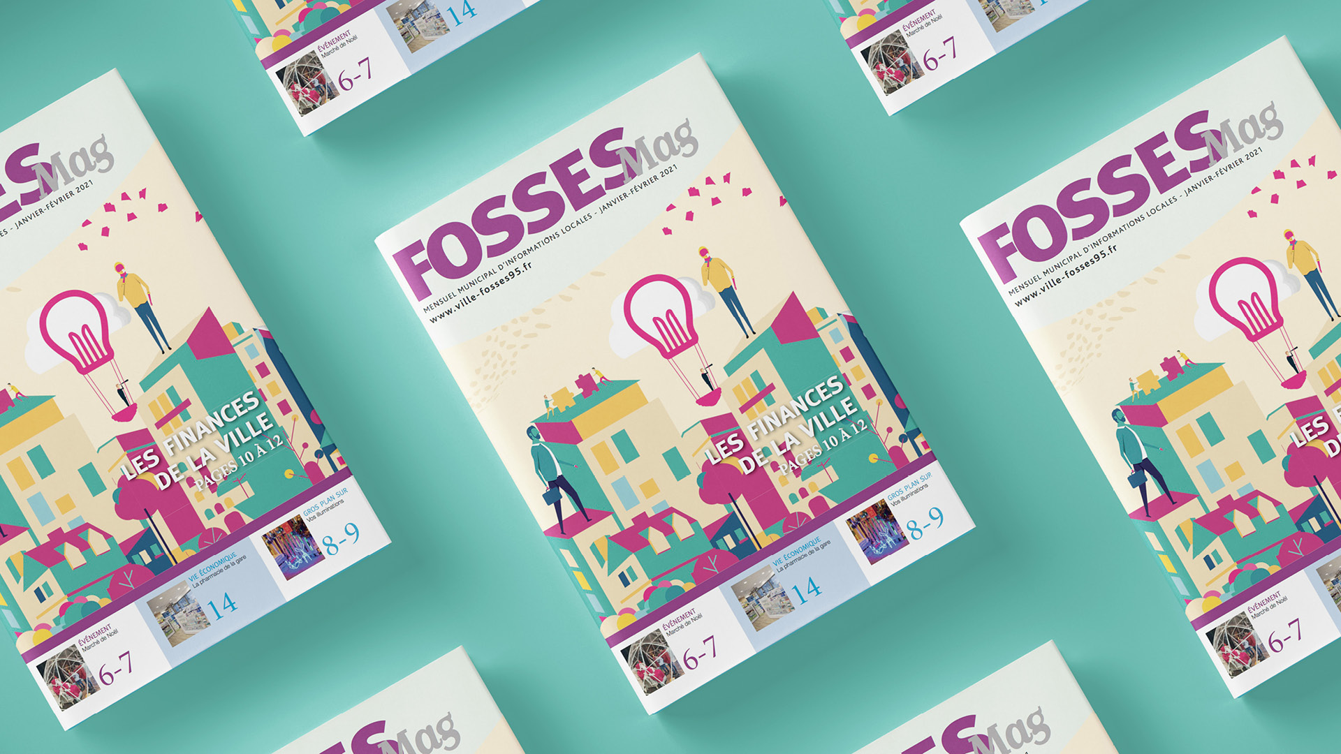 Mise en page du magazine municipal de la ville de Fosses (95)
