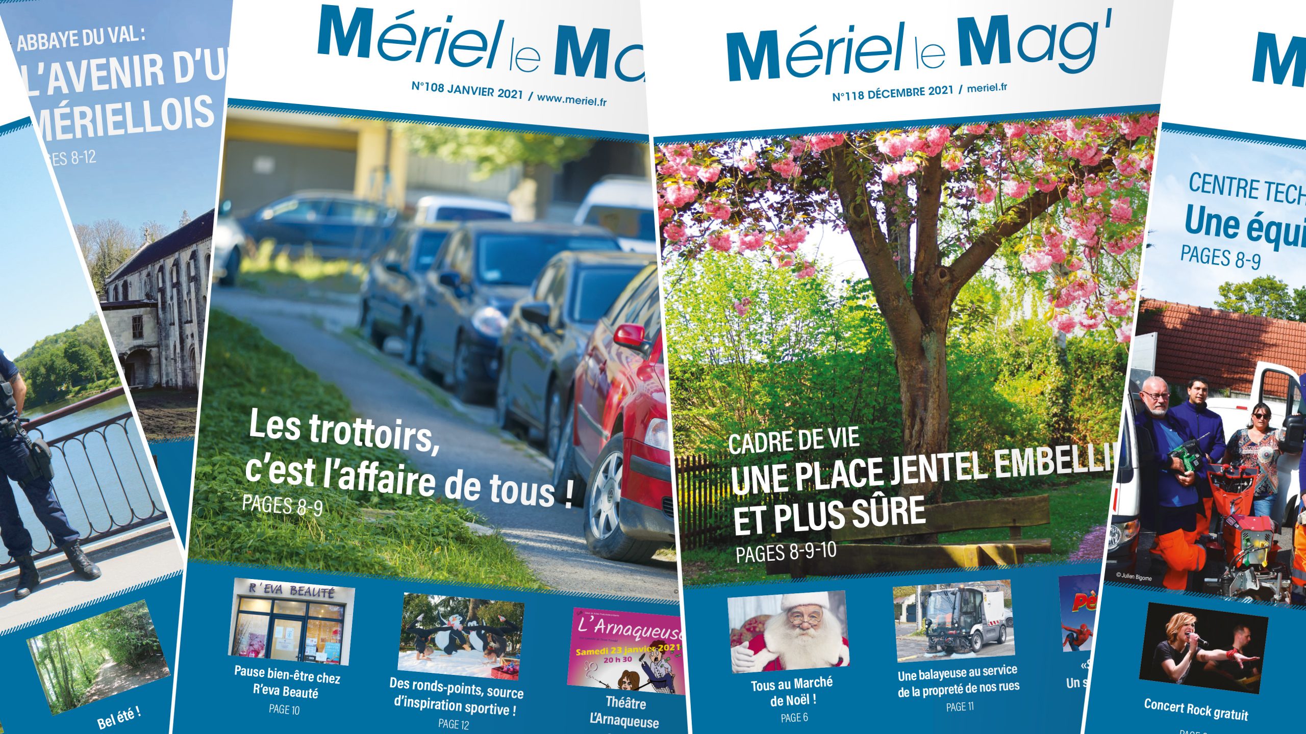 Mise en page du magazine municipal de la ville de Mériel (95)